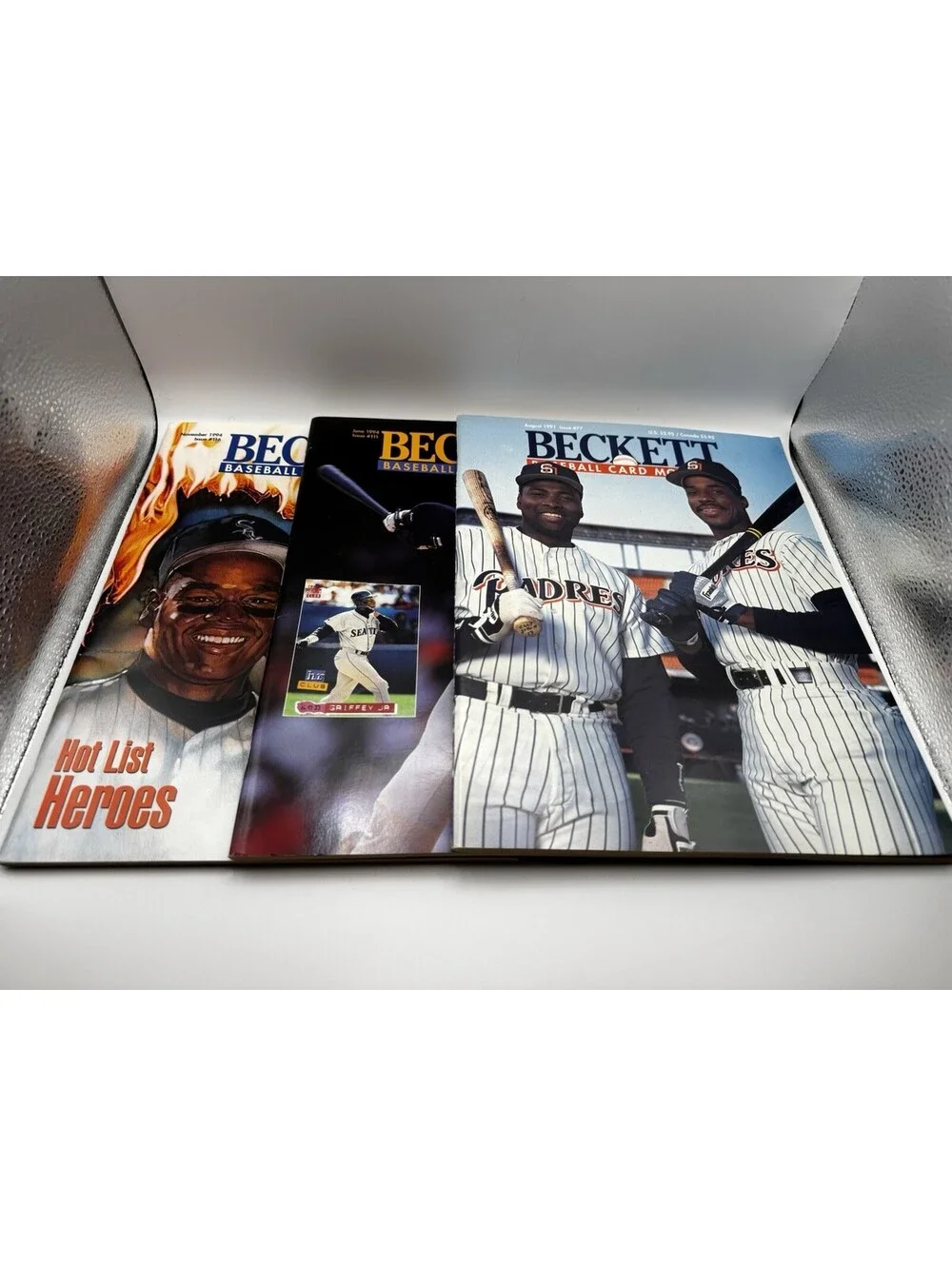 Vintage Beckett Baseball Card Monthly Magazine Lot of 3 (91-94) Griffey Thomas